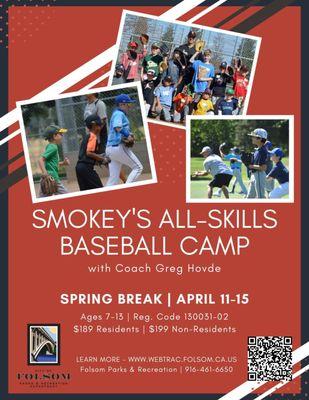 Baseball Camp flyer 2022