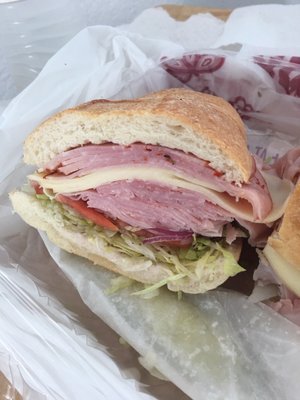 Half a sub of ham-capicola-provolone