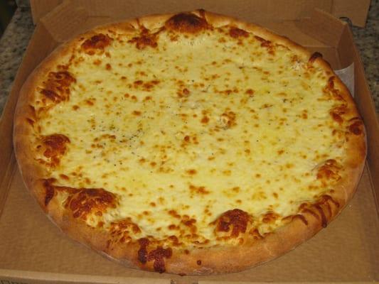 White Pizza.  Fresh Garlic and cheese!  YUM!