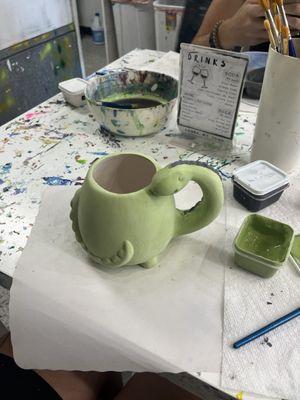 painting the cutest little dino