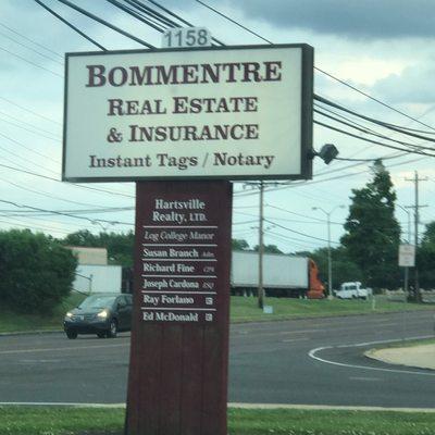 Sign outside the office in our parking lot.