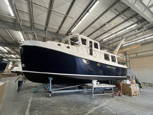 Stunning tug style trawler in production