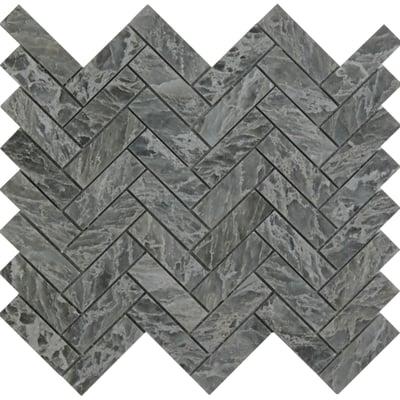 1x3 Herringbone Mosaic Atlantic Marble Polished Tile Collection