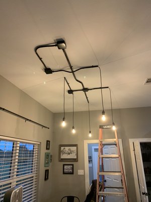 Industrial style custom lamp holder