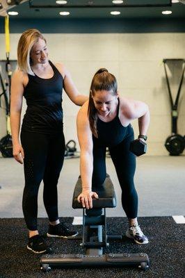 Workout with a personal trainer