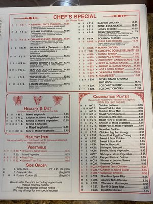 Updated menu