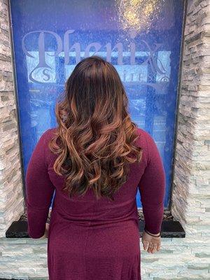 Rose gold balayage