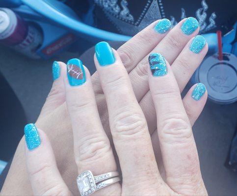 My Carolina Panthers nails for the game!