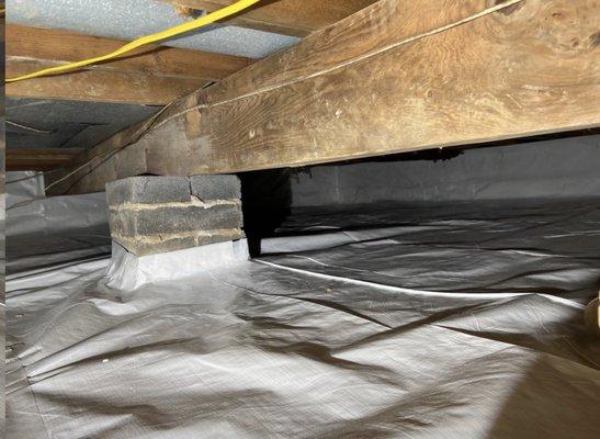 New outlet installed By Young's  : Crawlspace sealed by Jamison Basement Waterproofing !