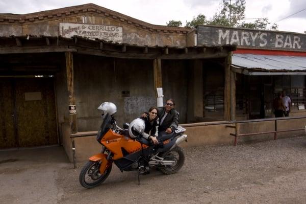 Me, my host, his bike, and Mary's Bar.