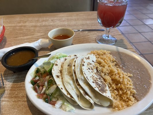 Chicken Quesadillas with Chicken Strawberry margarita