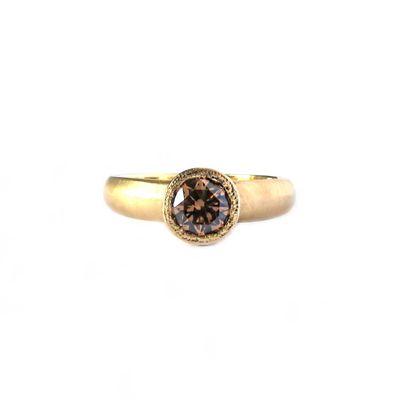 Cognac Diamond Engagement Ring