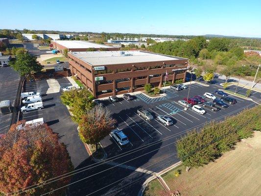 Drone view of 9668 Madison Blvd, 127 Jetplex Circle, 129 Jetplex Circle and 125 Jetplex Circle