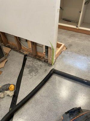 water intrusion in apartment through pipe injection grout