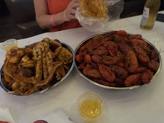 Boiled combo and crawfish