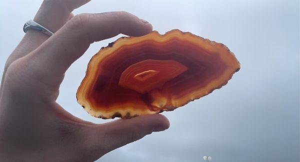 orange agate slab