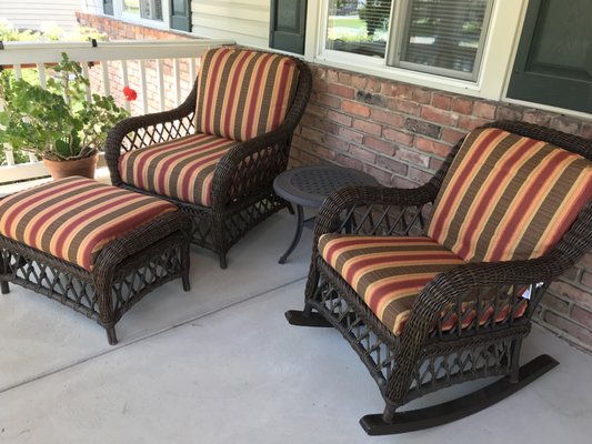 Nothing is standard about the cushions on our porch chairs.  New cushions were made perfectly!