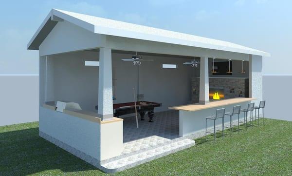 Outdoor entertainment room addition