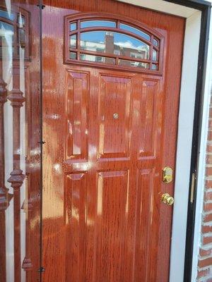 This is a picture of my new back door.  Installed by "We Care".