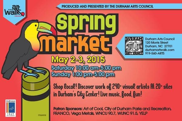 Durham Art Walk Spring Market flyer