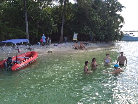 Boat day -anchored to swim and enjoy Monument Island