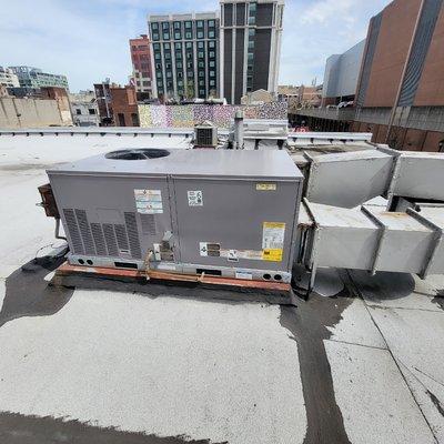 New roof top Carrier Air Conditioner installed.