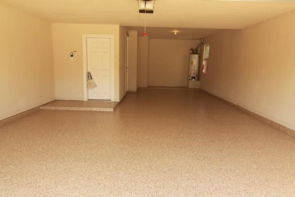 Full Flake Polyaspartic Garage Floor Coating System - Color: Copper Mountain