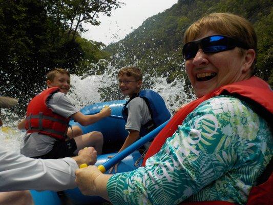 Grandparents taking the grandkids rafting with Watauga kayak