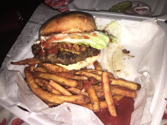 Bacon Cheeseburger and Fries