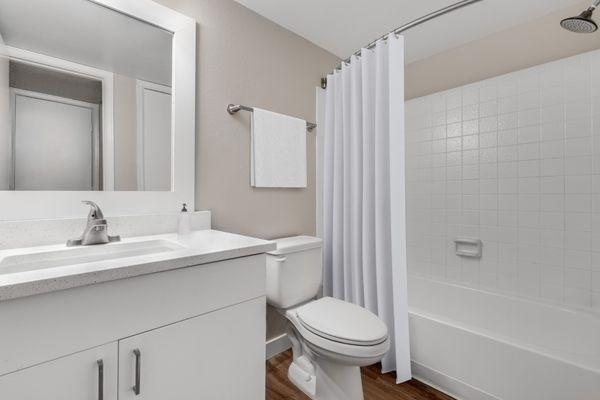 Sparkling bathroom at Arcadia Apartment Homes in Centennial, CO