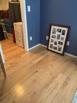 Floor transition into closet