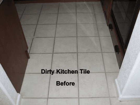 Dirty tile in Roseville before cleaning