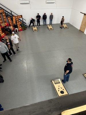 Cornhole tournaments every Wednesday $20/person starts at 7pm