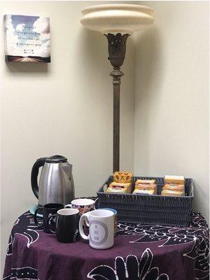 Tuesday & Sunday's Complimentary Tea Station.