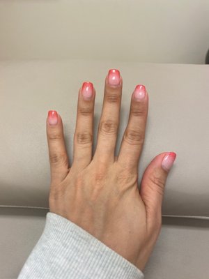 Ombré powder manicure