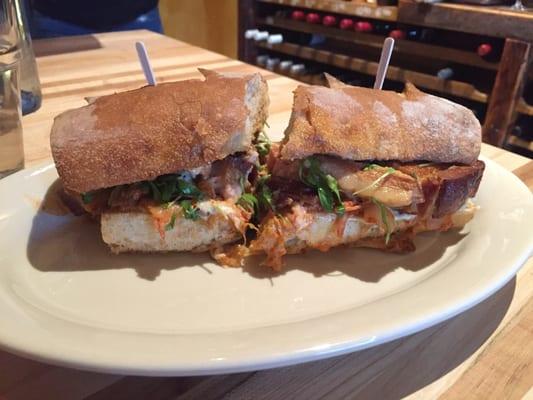 The Gangnam. Pork Belly, Sesame Mayo, Kimchi, cilantro and lime.