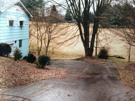 Before washing and painting house and staining driveway