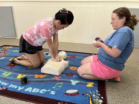 Training kindergarten teachers how to deliver effective CPR.