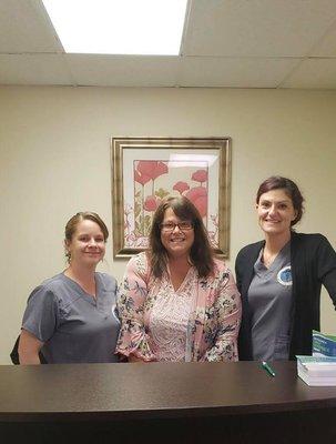 Patient Care Specialists Nicole and Stephanie along with Nurse Practitioner Wendy Lunny in our Lowell office!