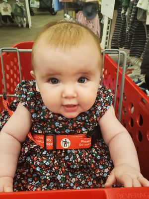 My 5mo old daughter enjoying her cart ride at Target!