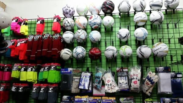 The walls are lined with choices of every type of ball you need.