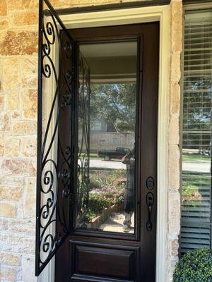 Custom functional locking front door grills.