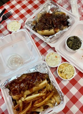 Pulled Pork Sandwich and the beef link and brisket sandwich.