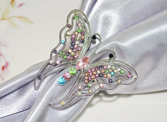 Butterfly Rhinestone Napkin Ring