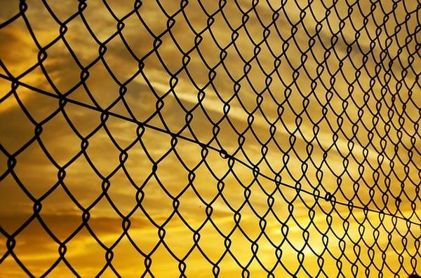 Chain link fence.