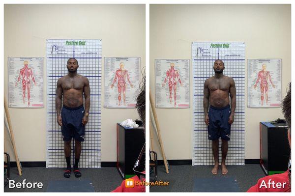 9year, N.F.L VET works to get his tension down and posture correct.