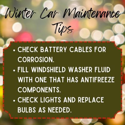 Keep you car running smoothly this winter.