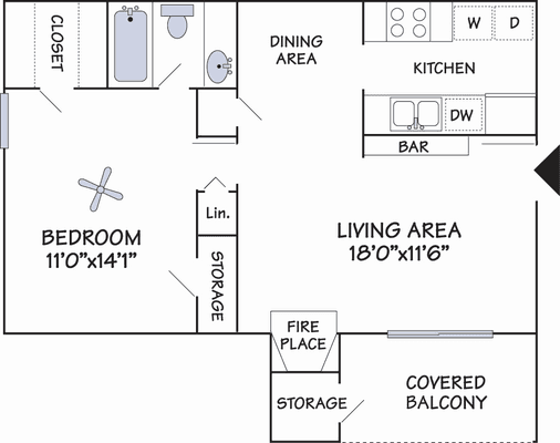 1 bd. 1 bath