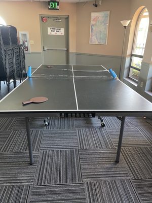 A ping pong table with a "net"