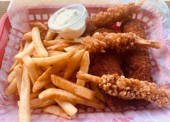 Fried fish combo, not very good, like fish sticks.